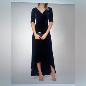 Adrianna Papell Blue Velvet Gown